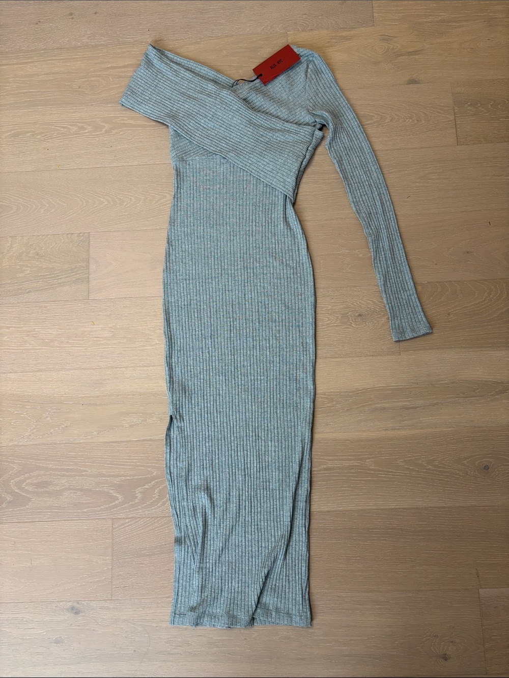 Alix NYC Azalea Dress Stretch Ribbed Blue size L